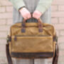 Canvas And Leather Laptop Bag, thumbnail 1 of 12