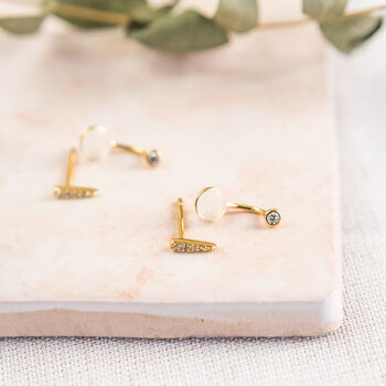 Bohemian Gold Point And Ball Stud Earrings, 4 of 11