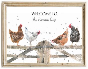 Personalised Chicken Welcome To Our Home Print, 5 of 5
