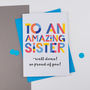 Amazing Sister Personalised Card, thumbnail 2 of 2