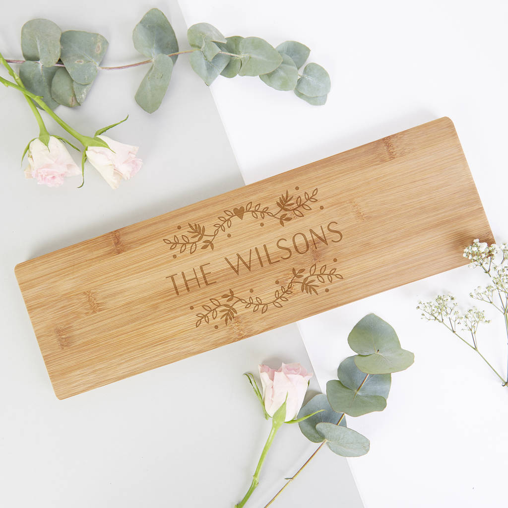 Personalised Floral Wooden Serving Board Gift By LOOM Weddings