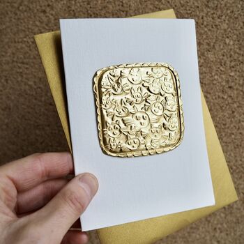 Handmade Gold Foil Cat Birthday Card, 4 of 5