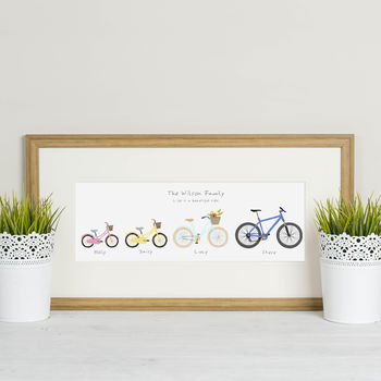 Personalised Family Bicycle Print, 3 of 6