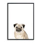 Pug Framed Dog Art Print, thumbnail 2 of 2