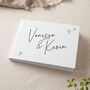 Scattered Hearts Personalised Names Wedding Guest Book, thumbnail 2 of 3