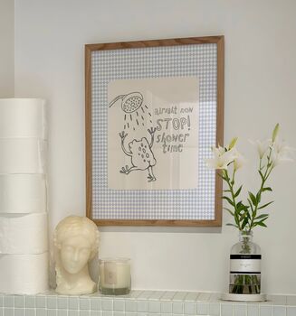 Stop, Shower Time Bathroom Print, 2 of 4