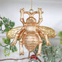 Gold Tone Bee Christmas Tree Decoration, thumbnail 1 of 2