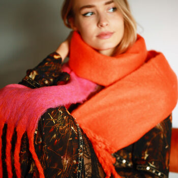 100% Certified Recycled Chunky Knit Oversized Ombre Scarf, 11 of 12