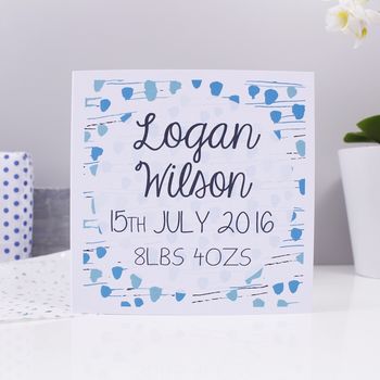 Personalised New Baby Card For Boys And Girls, 5 of 7
