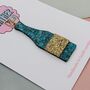 Green And Gold Champagne Bottle Glitter Resin Christmas Decoration, thumbnail 2 of 4