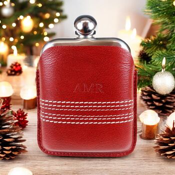 Personalised Luxury Cricket Hip Flask, 2 of 12
