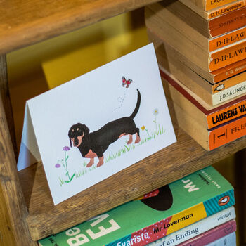 Darcy The Dachshund Illustrated Blank Greeting Card, 2 of 10