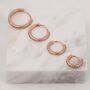 Sterling Silver Double Sided Cz Huggie Hoops, thumbnail 7 of 12