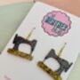 Sewing Machine Glitter Earrings / Sewing Lover Gift / Craft Inspired Jewellery / Fun Statement Accessories, thumbnail 3 of 5