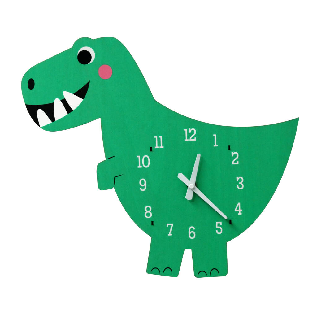 Personalised Dinosaur Wooden Wall Clock, 1 of 2