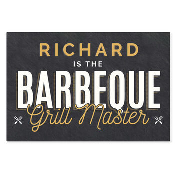 Personalised BBQ Grill Master Metal Sign, 3 of 3