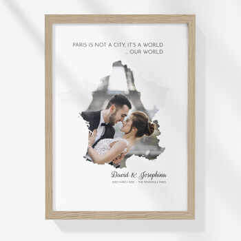 Personalised Map Location Wedding Photo Print, 4 of 4