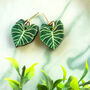 Heart Leaf Philodendron Plant Earrings, thumbnail 2 of 12