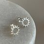 Sterling Silver Sun Studs, thumbnail 1 of 8