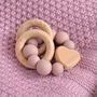 Personalised Knitted Blanket And Teether Set For Baby Girl, thumbnail 2 of 8