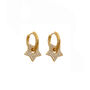 Seren 18k Gold Plated Pave Star Huggie Hoop Earrings, thumbnail 1 of 2