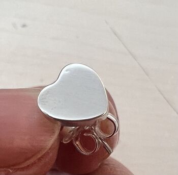 Heart Stud Earrings Sterling Silver, 4 of 5