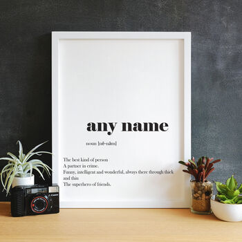 Personalised Friend Definition Typography Print, 4 of 6