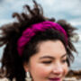 Pink Padded Silk Twist Headband 'Twizzler', thumbnail 5 of 12