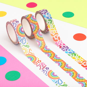 Colourful Rainbow Weather Shapes Pattern Washi Tape, 4 of 5