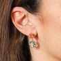 Blue And Pink Crystal Drop Earrings In Gold, thumbnail 2 of 4