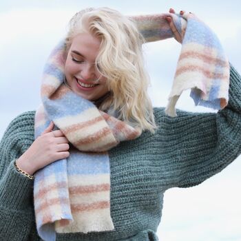 Personalised Pastel Multicoloured Check Winter Scarf, 11 of 12