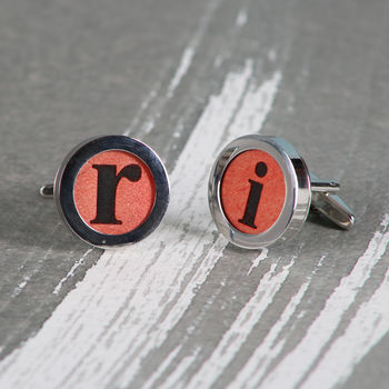 Personalised Initial Letter Cufflinks For Him, 4 of 5