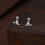 Sterling Silver Cowboy Boot Stud Earrings, thumbnail 3 of 12