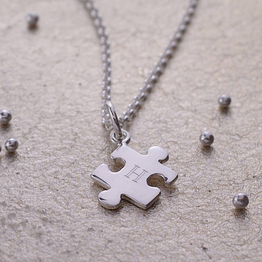 engraved jigsaw necklace by lily charmed | notonthehighstreet.com