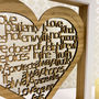 Personalised 5th Wood Anniversary 'Love Is…' Artwork, thumbnail 2 of 3