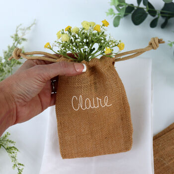 Personalised Jute Favour Bag Or Place Setting, 2 of 7