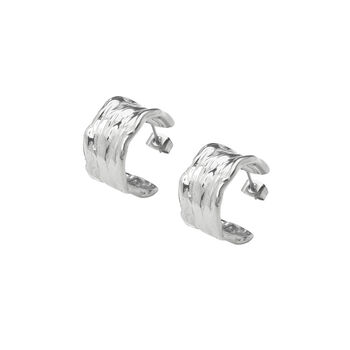 Wide Textured Hoop In Gold/Silver, 3 of 5