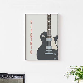 Electric Guitar Print | Les Paul Music Poster, 3 of 7