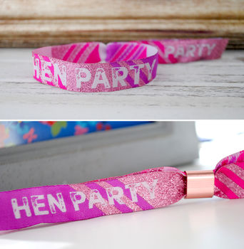 Hen Party Rose Gold Festival Wristbands, 7 of 9
