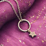 Circle Pendant Necklace With Crystal Star Detail, thumbnail 1 of 7