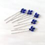Five Royal Blue Crystal Hair Pins, thumbnail 2 of 2