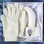 Birthday Flower Cashmere Wool Hat And Gloves Gift Set, thumbnail 2 of 10