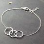Three Linked Circles Sterling Silver Bracelet, thumbnail 4 of 10