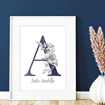 Floral Typography Initial Illustrated Print, 2 of 3