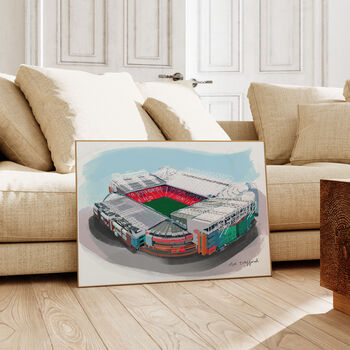 Manchester United Old Trafford Football Art Print, 2 of 3