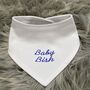 Cream Embroidered Cotton Baby Bandana Bib, thumbnail 5 of 7