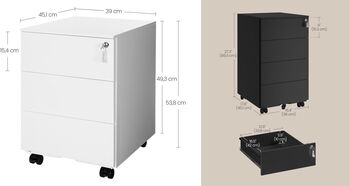 Lockable Mobile File Cabinet With Multiple Drawers, 9 of 10