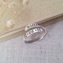 Personalised Name And Date Adjustable Silver Ring, thumbnail 1 of 8