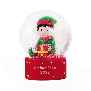 Personalised Elf Glitter Snow Globe – Magical Christmas Keepsake, 6 of 6