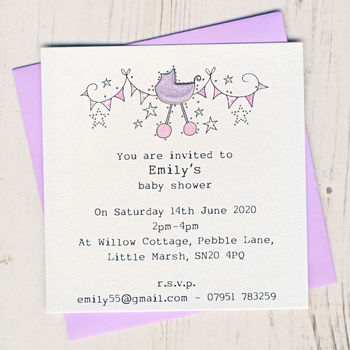 Personalised Baby Shower Invitation Pack, 2 of 4